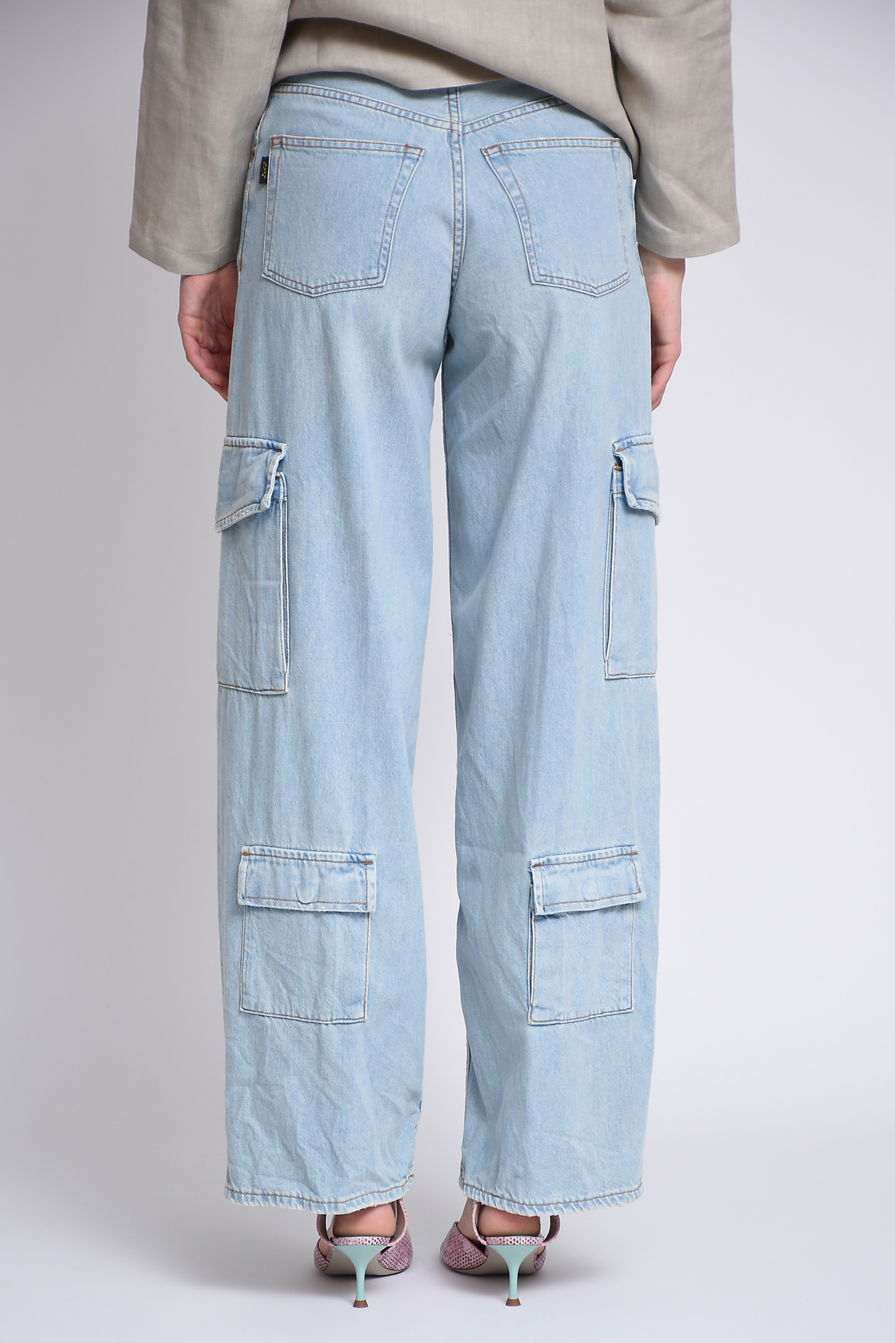 Haikure Denim Cargo Pants In Gray