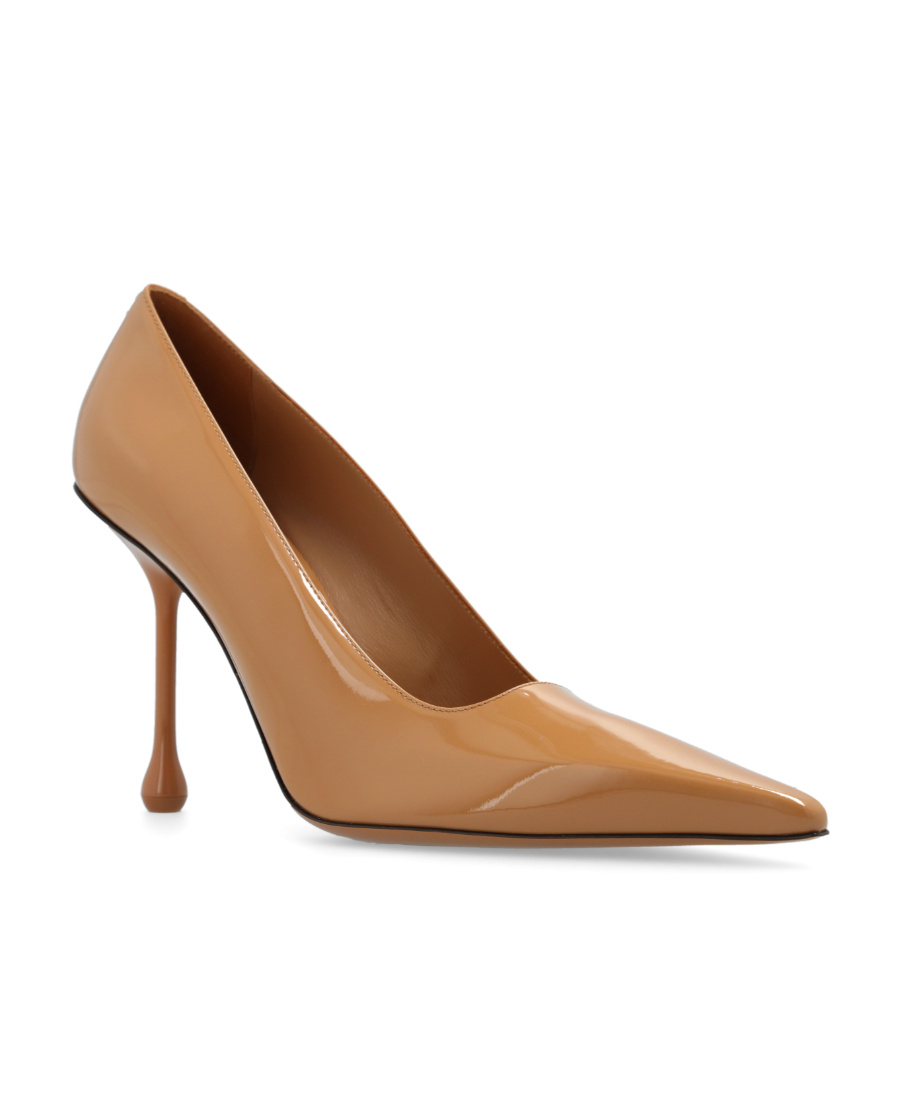 Jimmy Choo Amelia Leather Kitten-heel Pumps In Brown
