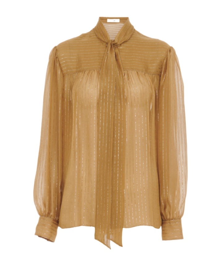Chloé Lurex Silk Blouse In Brown