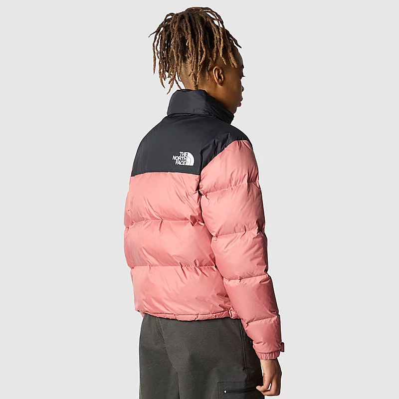 Shop The North Face Long-sleeved Down Jacket In Pink