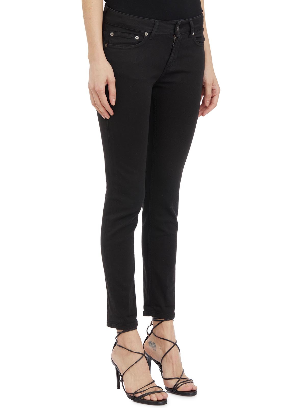 Dondup Denim Trousers With Belt Loops In Black
