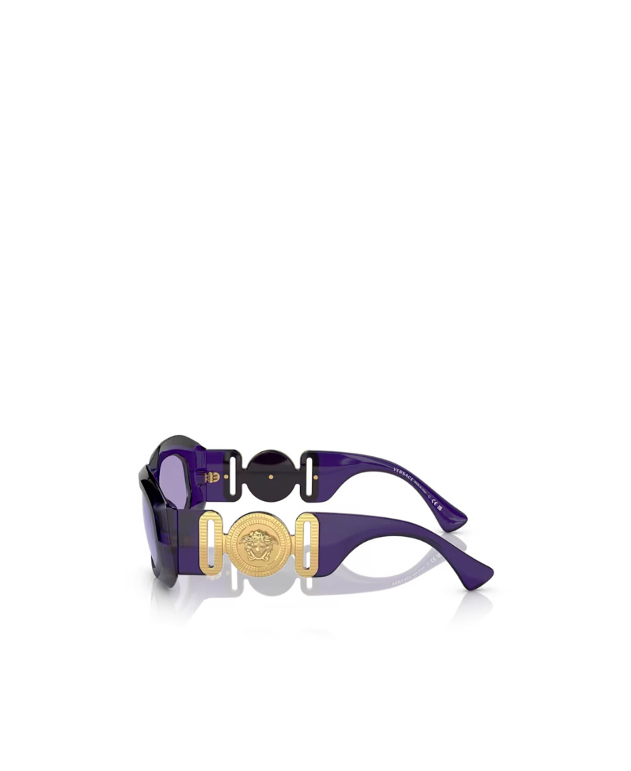 Versace Eyewear Rectangular Frame Sunglasses In Purple