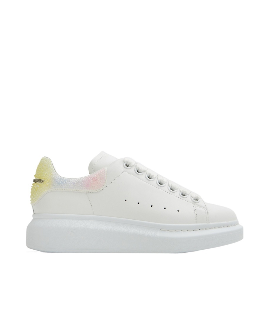 ALEXANDER MCQUEEN CRYSTAL-EMBELLISHED LEATHER SNEAKERS