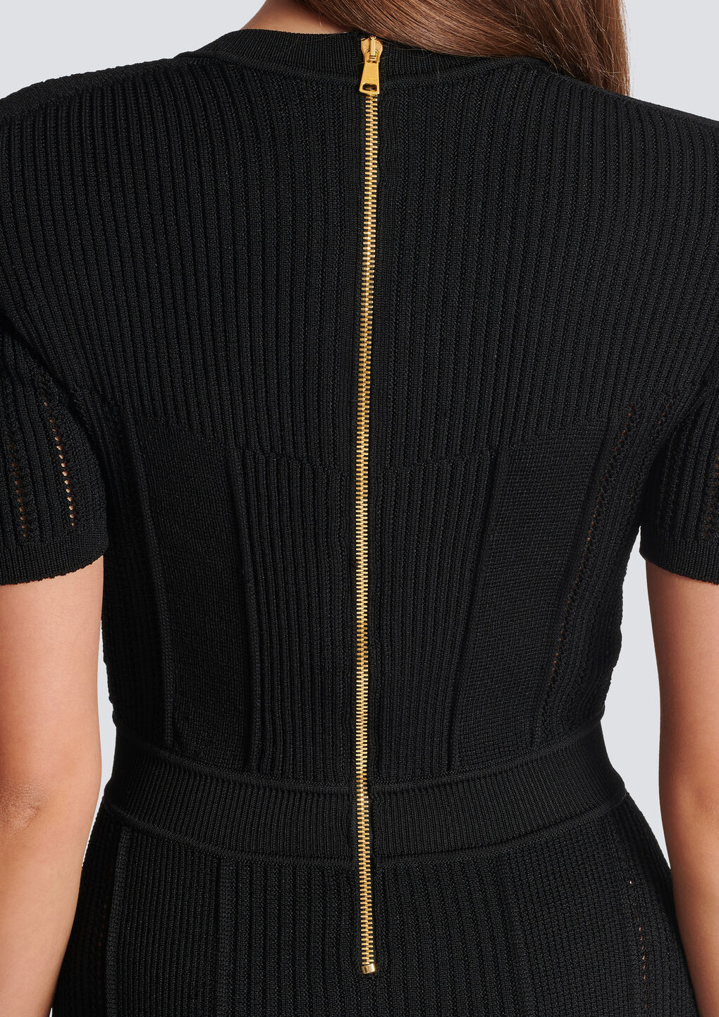 Balmain Black Laced Minidress In Black