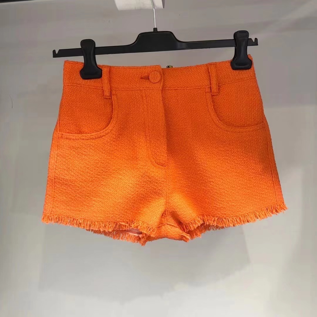 Msgm Tweed Middle Waist Shorts In Multicolor