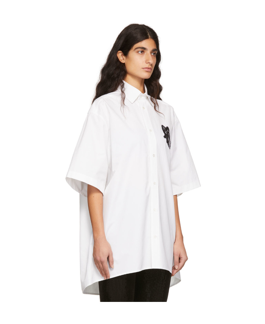We11 Done Lapel Short-sleeved Shirt In White