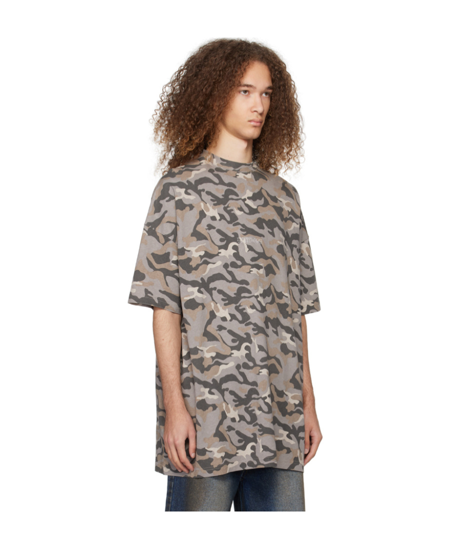 We11 Done Camouflage Printed T-shirt In Gray