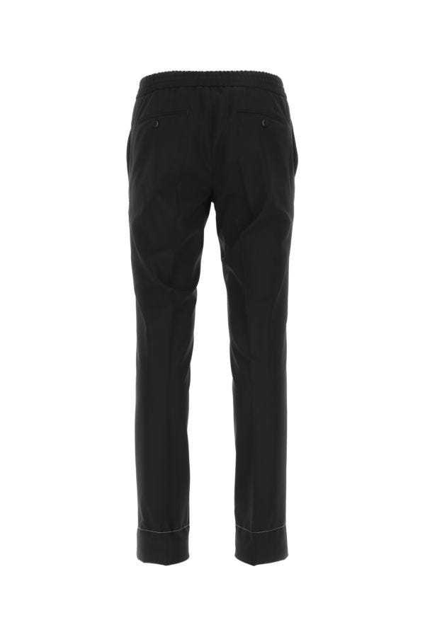 Brioni Drawstring-waist Wool Trousers In Black
