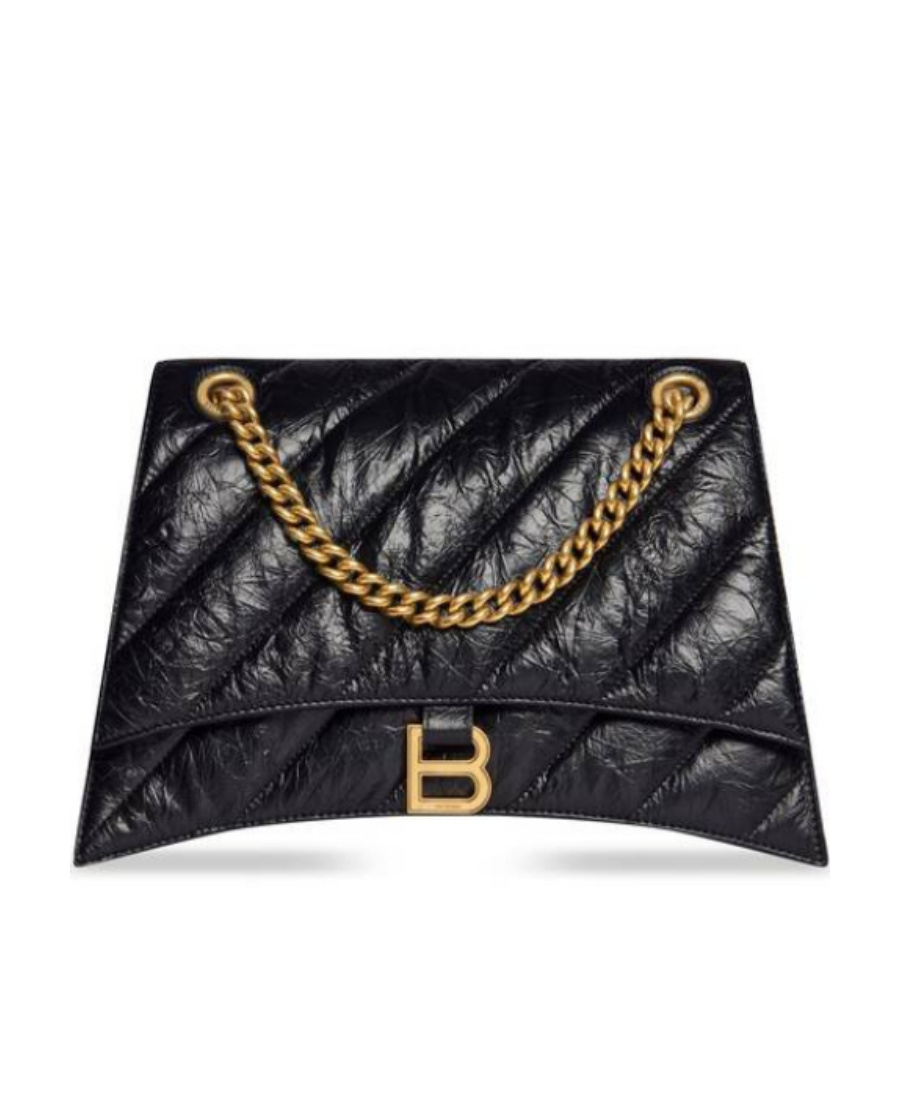 Balenciaga Hourglass S Quilted Shoulder Bag In Black