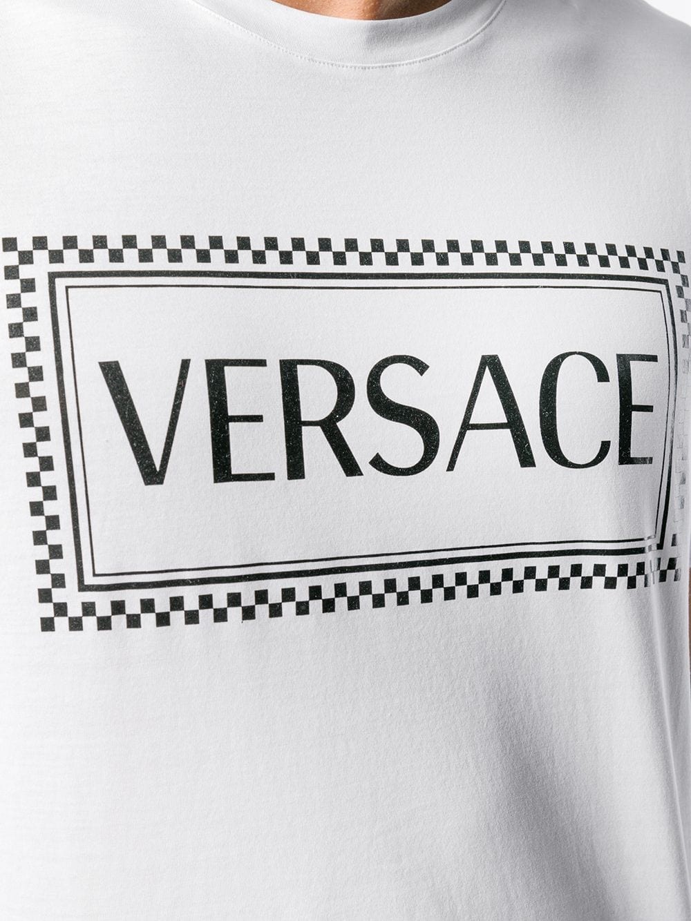 Versace Embroidered Logo T-shirt In White
