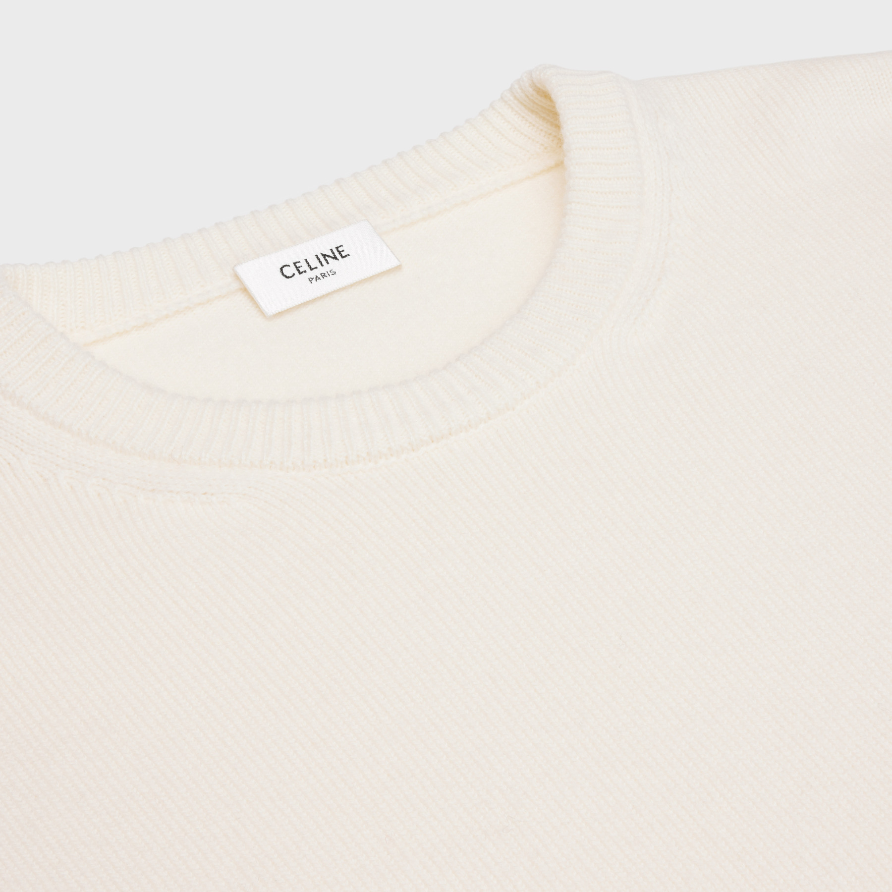 CELINE TRIOMPHE CROPPED SWEATER IN HERITAGE CASHMERE