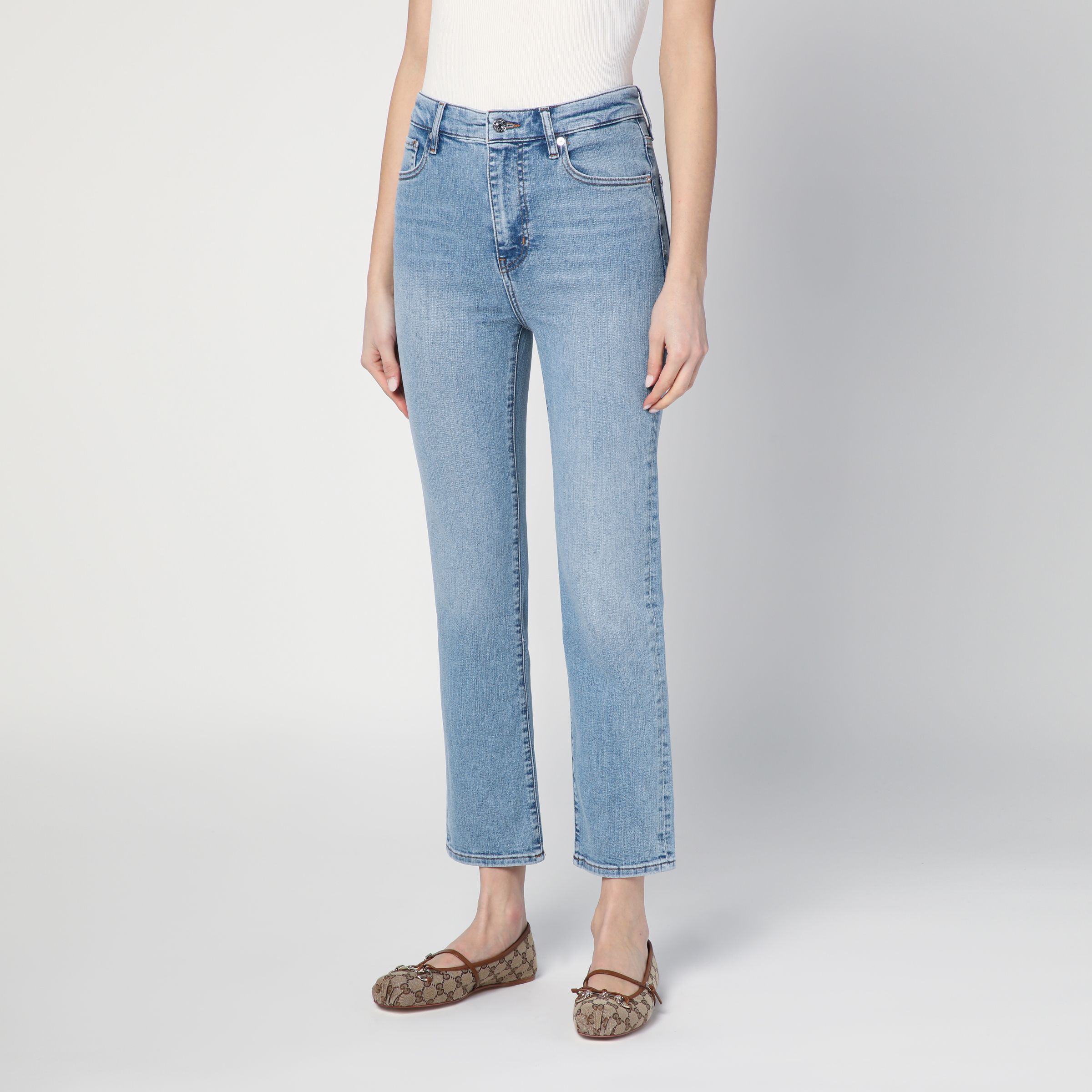 Frame The Pencil Jeans In Blue