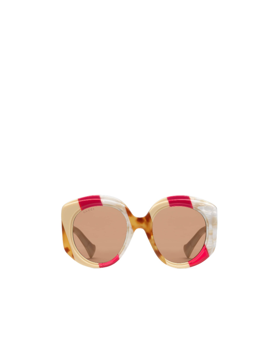 Gucci Oversized Patterned Sunglasses In Nude