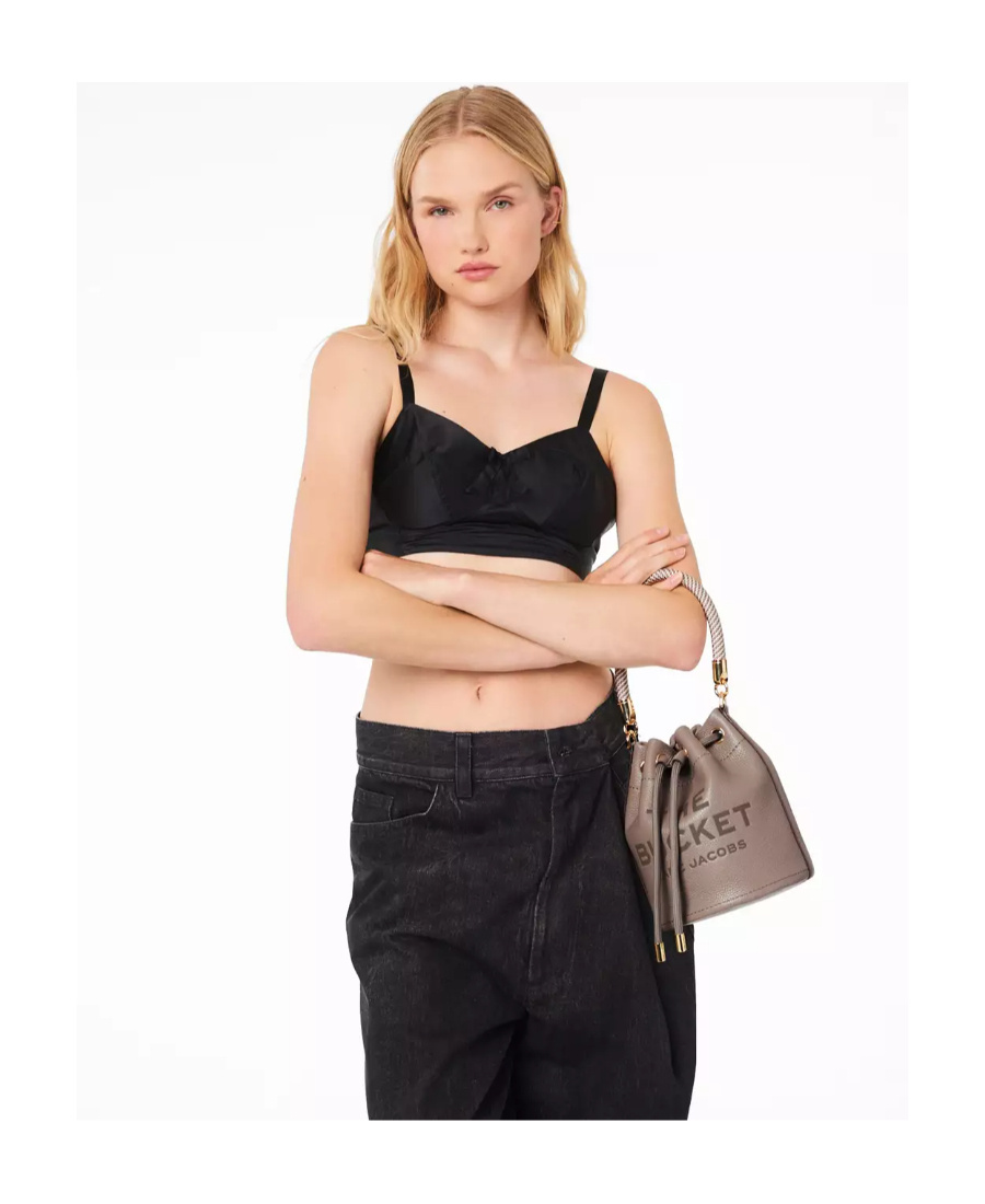 Marc Jacobs Debossed-logo Leather Bucket Bag In Brown