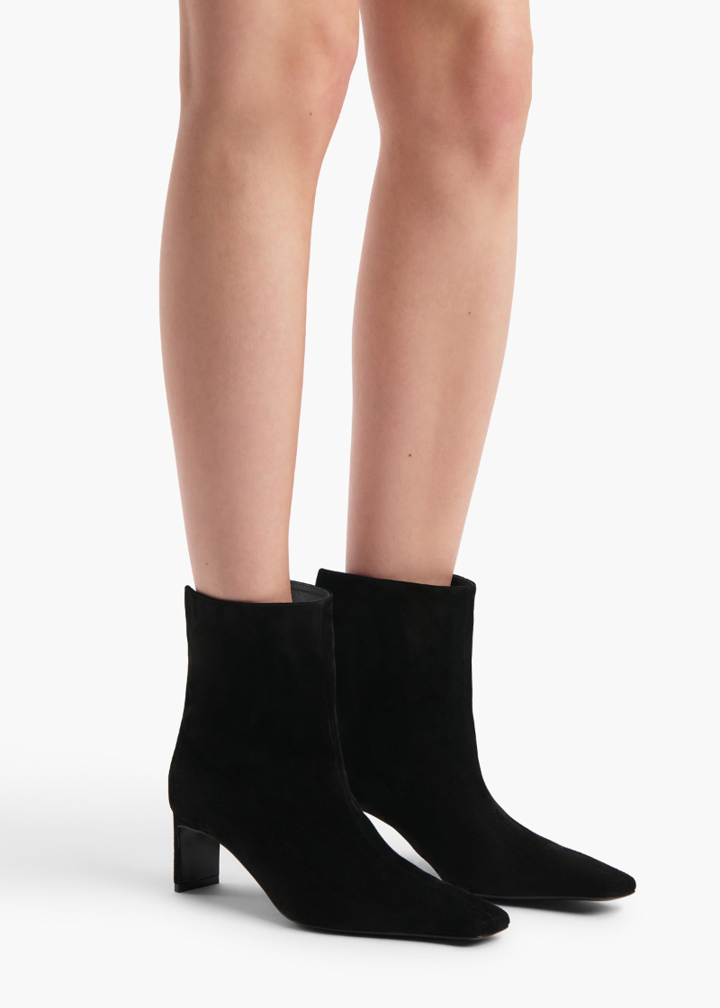 Khaite Ankle Boots Ona 55 Aus Veloursleder In Black