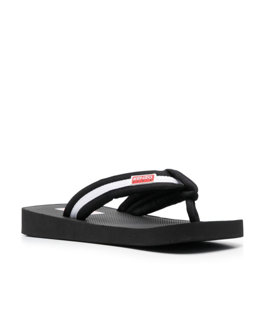 Kenzo Slide Sandal With Logo In Black