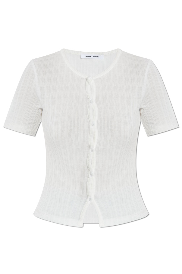 Samsoe & Samsoe Sajuni Short Sleeve Cardigan In White