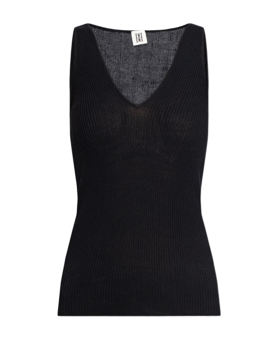 Shop By Malene Birger Rory Ribbed-knit Tank Top In Black