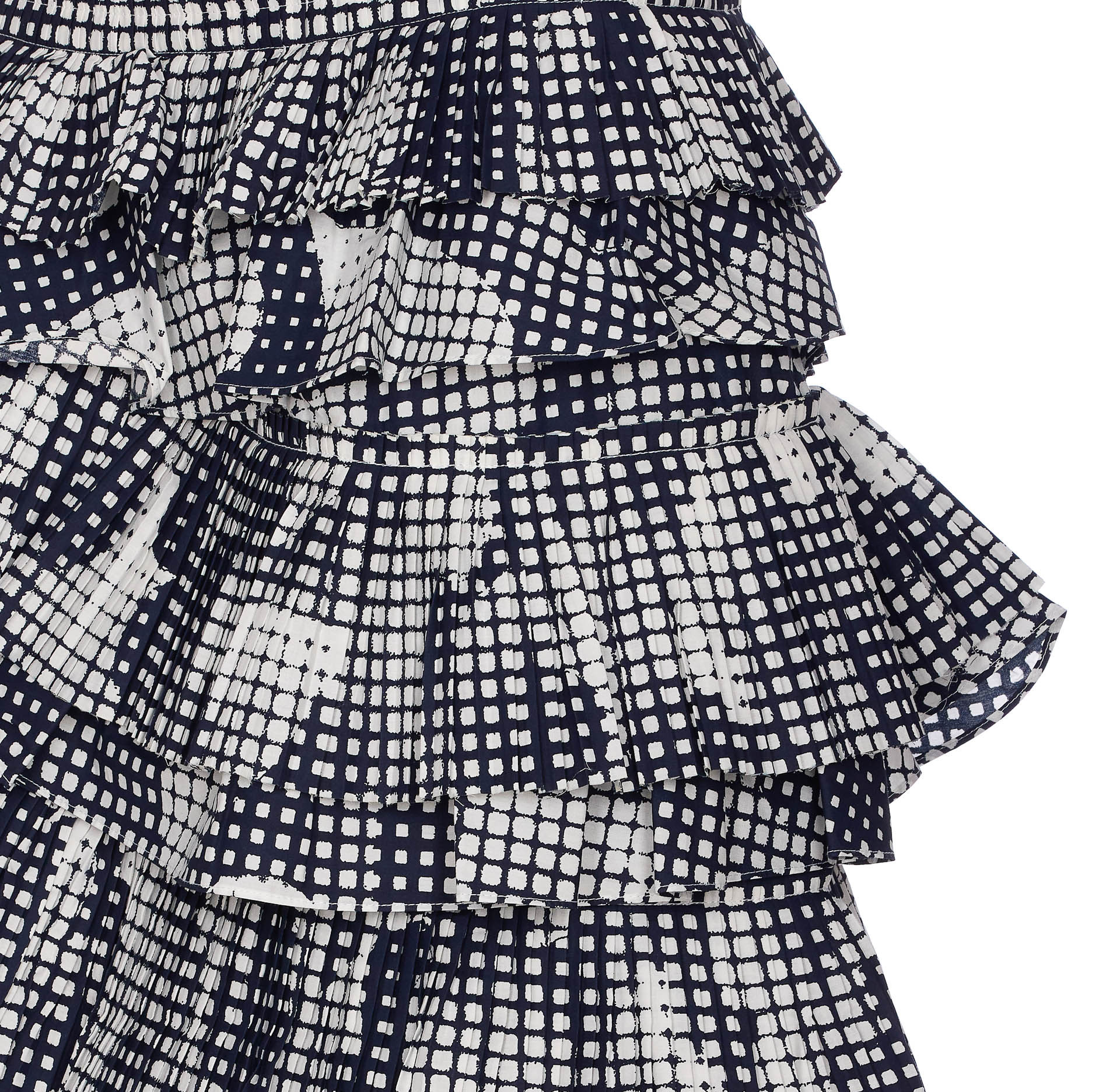 Essentiel Antwerp Tiered Ruffle Skirt With Checkered Pattern In Black