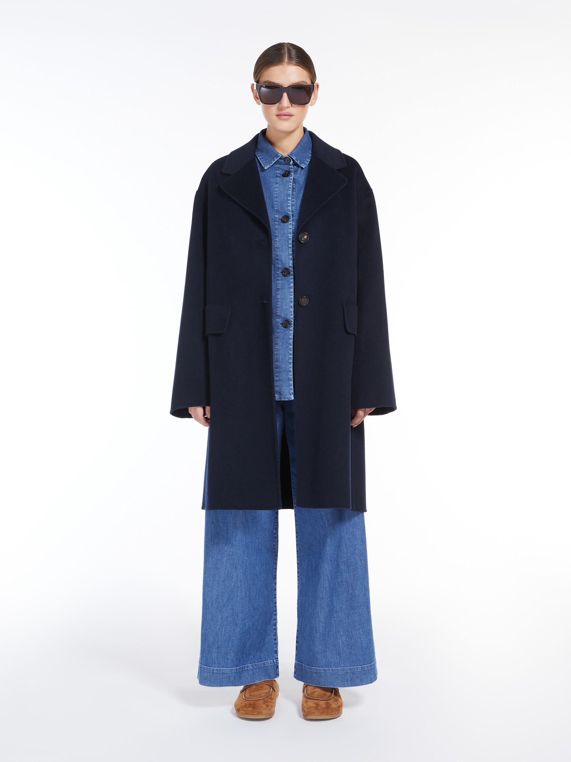 Max Mara Single-breasted Wool Coat In Black