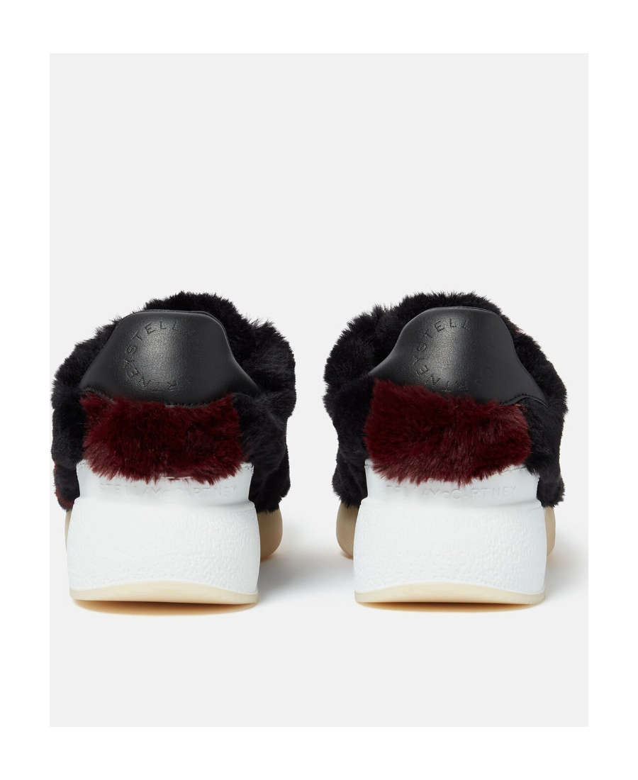 Stella Mccartney Loop Faux-fur Sneakers In Black