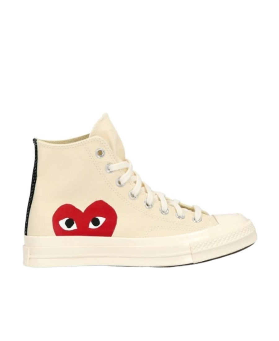 Comme Des Garçons Play Logo Casual Sneakers In Nude
