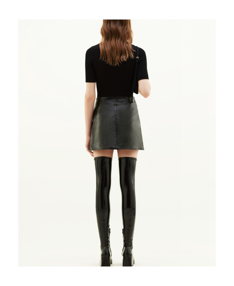 Courrèges Courreges Re Edition Faux Leather Mini Skirt In Black