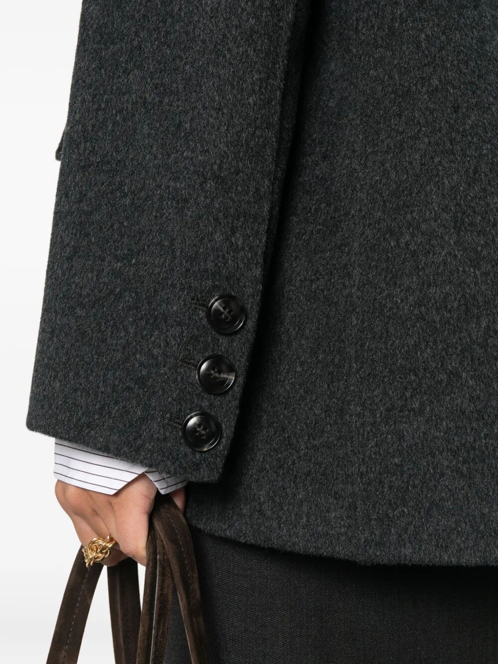 Semicouture Buttoned-up Flap-pocket Blazer In Black