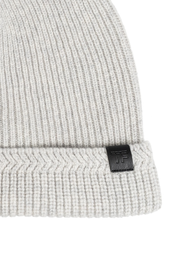 Tom Ford Logo Wool Hat In White
