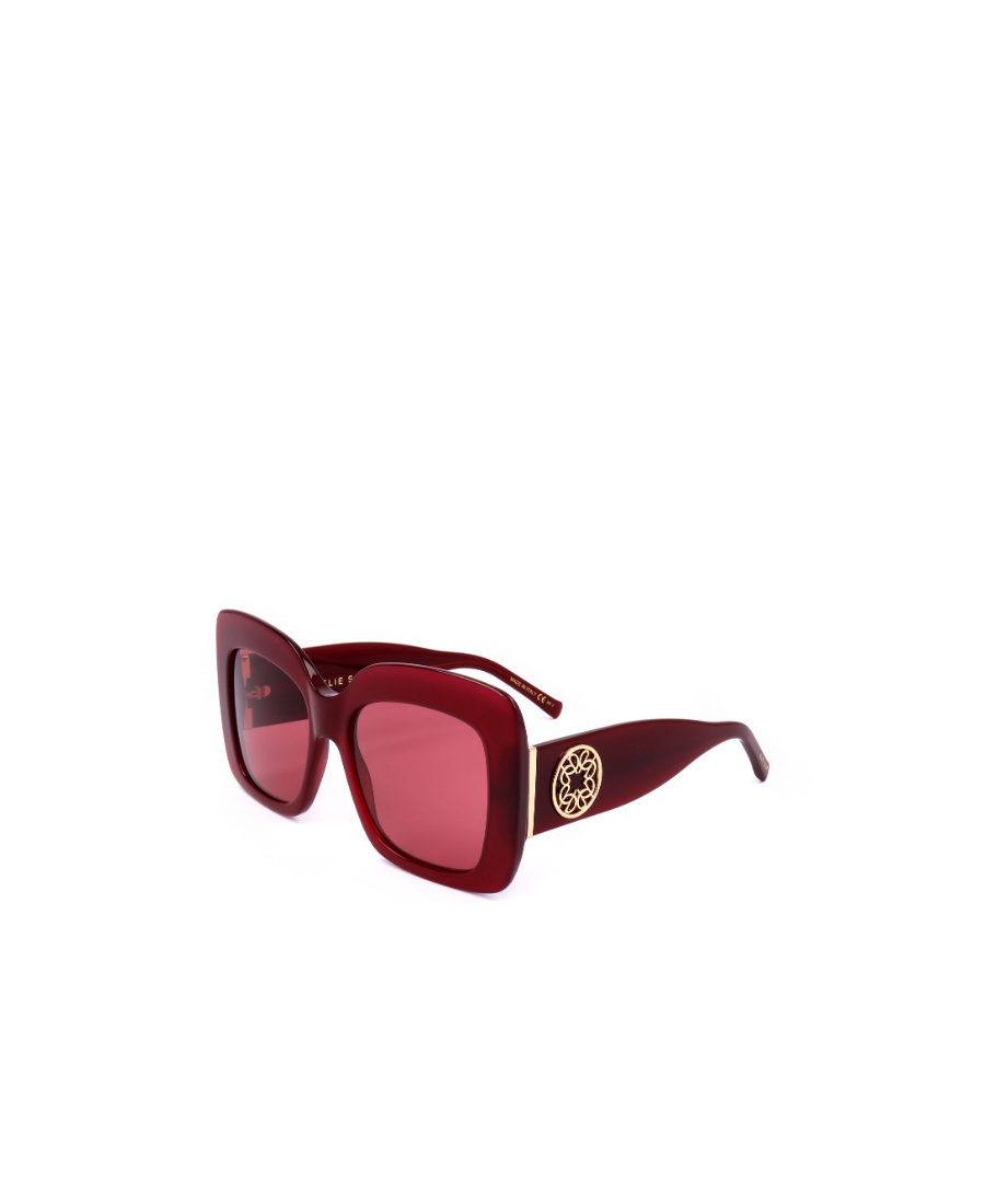 Elie Saab Square Frame Sunglasses In Red