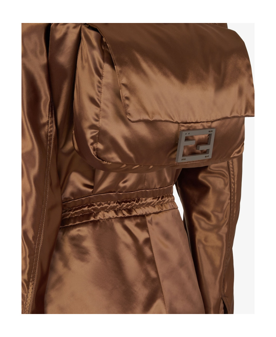 Fendi Ff Plaque Drawstring Waist Jumpsuit In Brown
