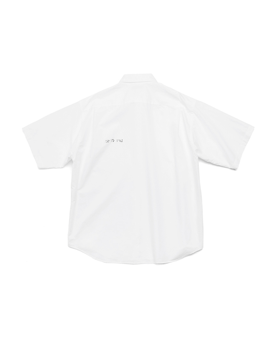 Balenciaga Embroidered-logo Cotton Shirt In White