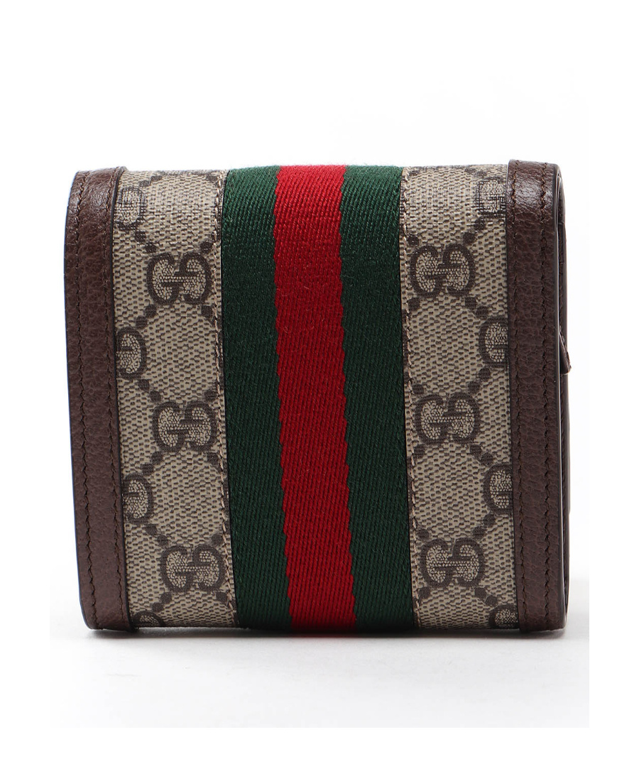 Gucci Ophidia Gg French Flap Wallet In Green