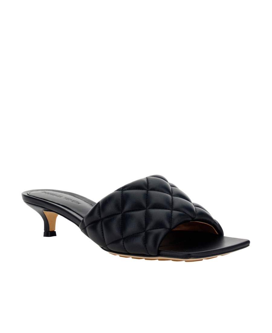 Bottega Veneta Padded Leather Sandals In Black