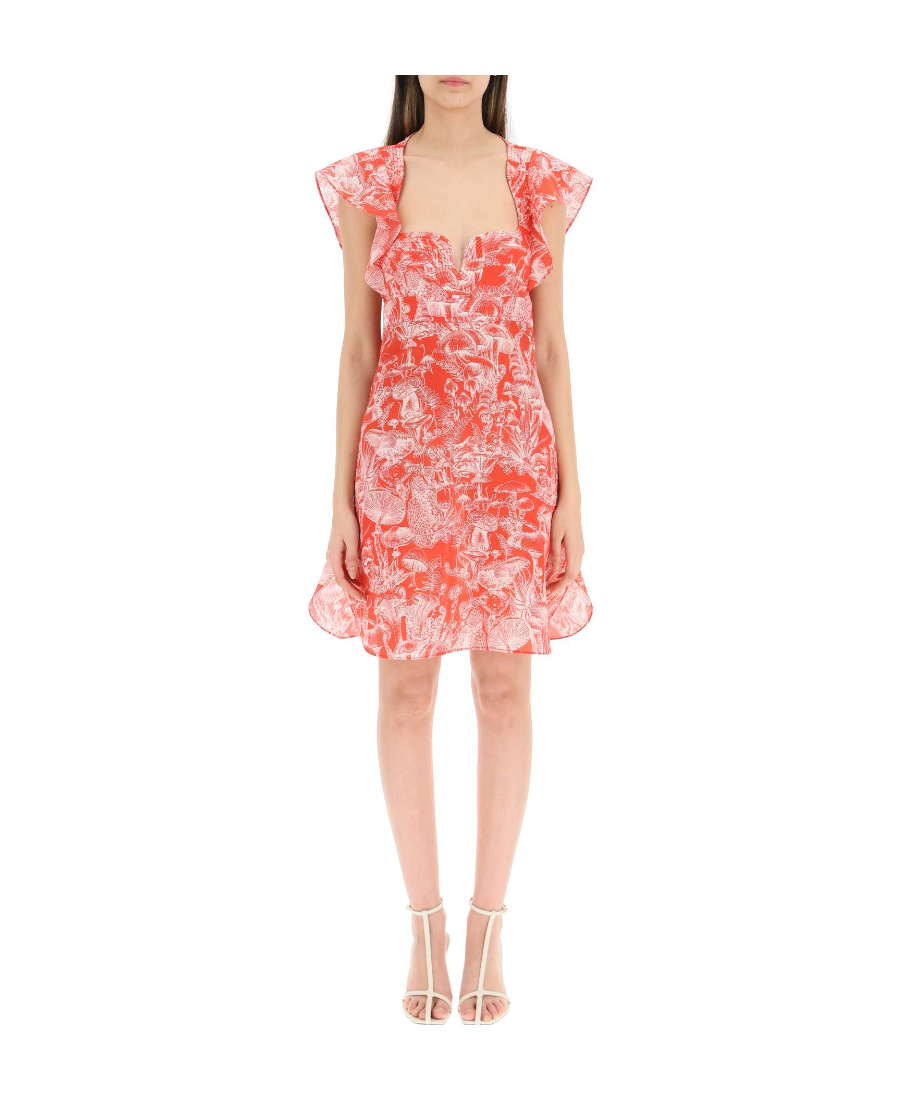 Stella Mccartney Mushroom-print Short Dress In Red