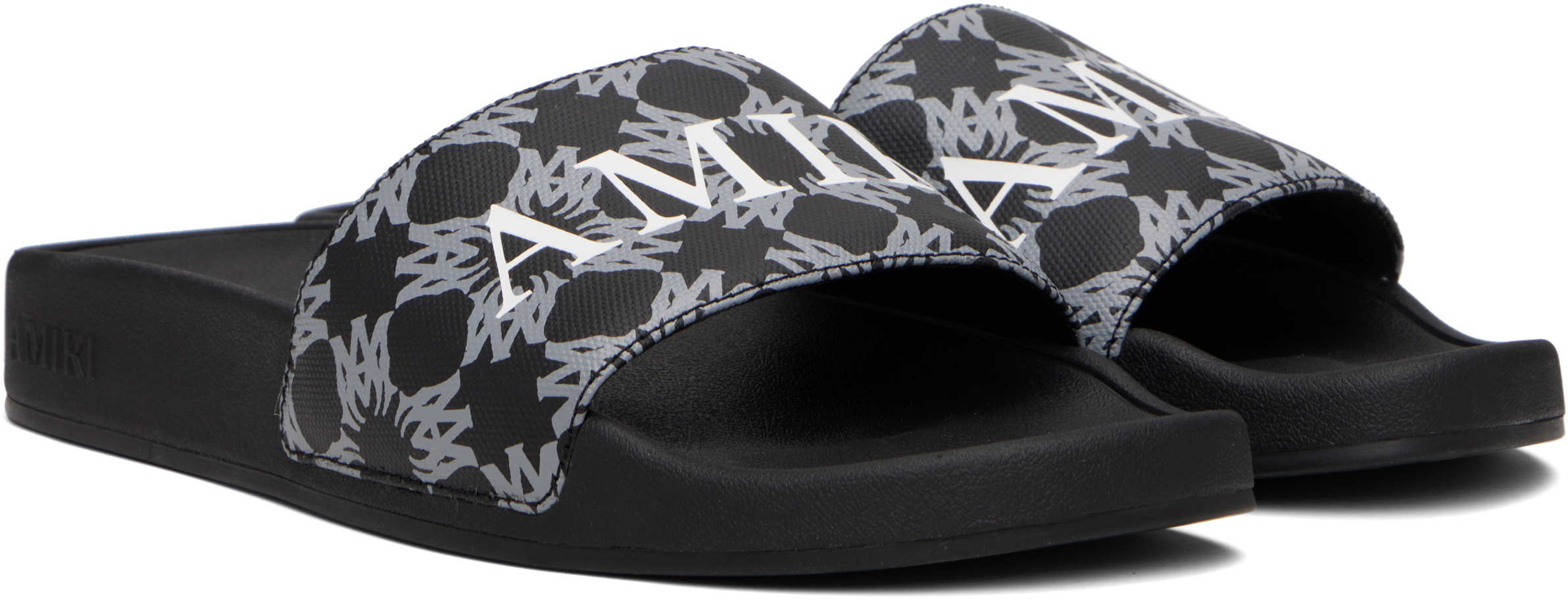 Amiri Men Black Sandals With Logo Lettering On The Front In Rubber Man In Black