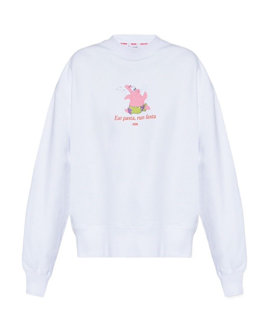 GCDS GRAPHIC-PRINT COTTON SWEATSHIRT