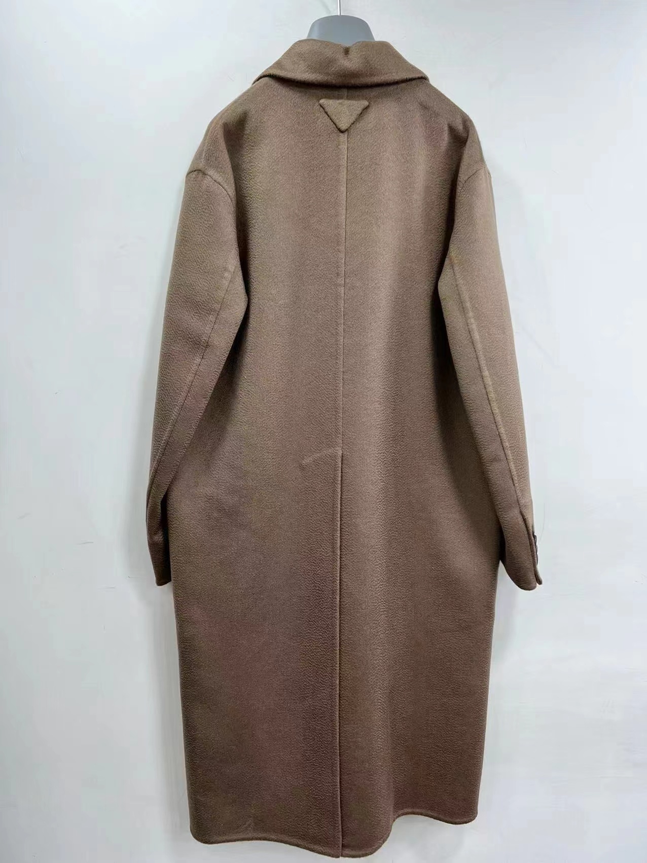 Prada Single-breasted Lapel Coat In Brown