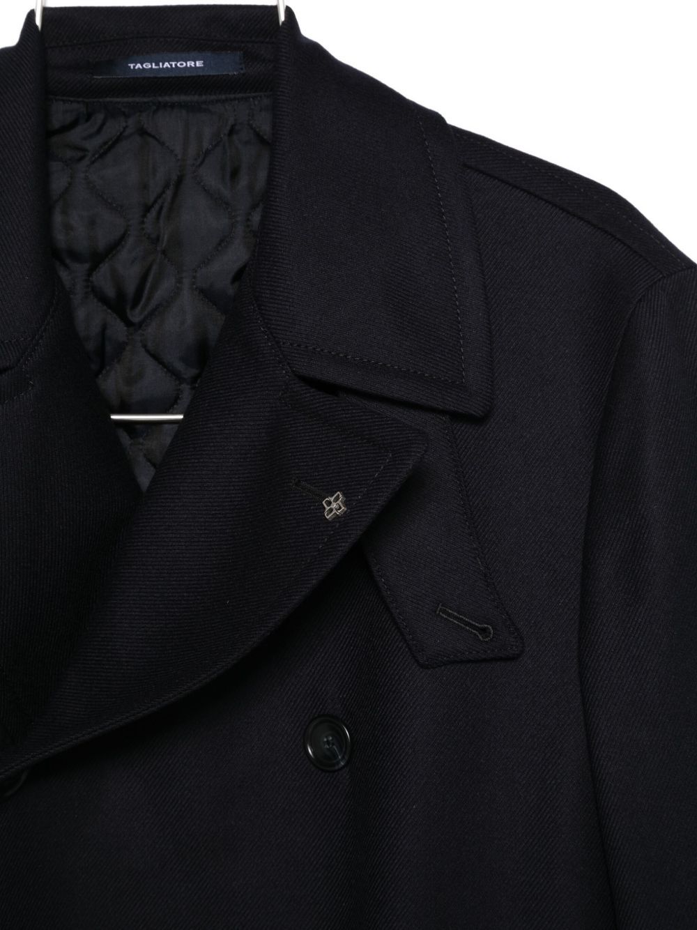Tagliatore Double-breasted Wool Coat In Black