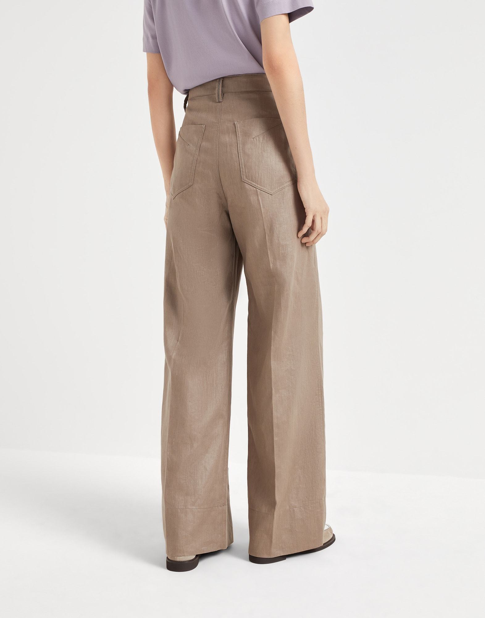 Brunello Cucinelli Wide-leg Casual Pants In Brown Grey
