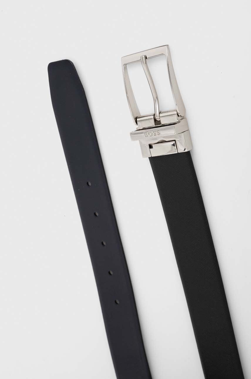 Hugo Boss Engraved-buckle Belt In Black