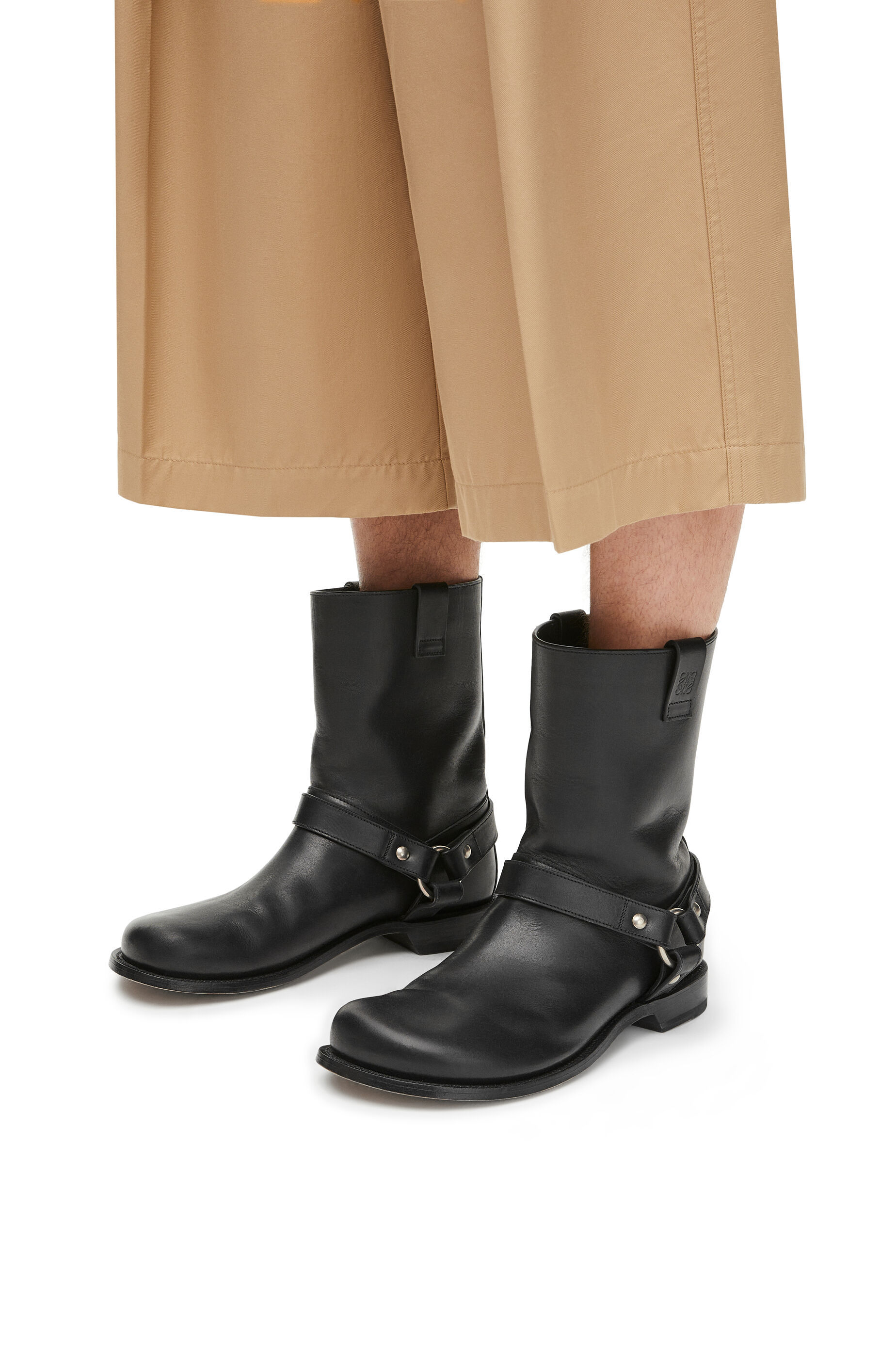 Loewe Man Ankle Boots Black Size 9 Leather In Black