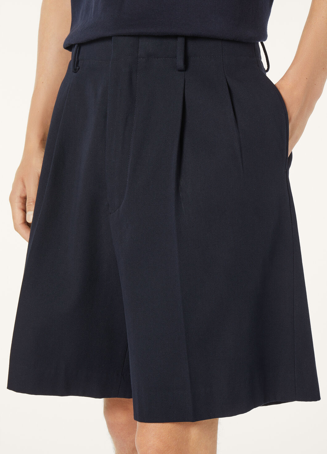 Loro Piana Joetsu Bermuda Shorts In Navy Blue