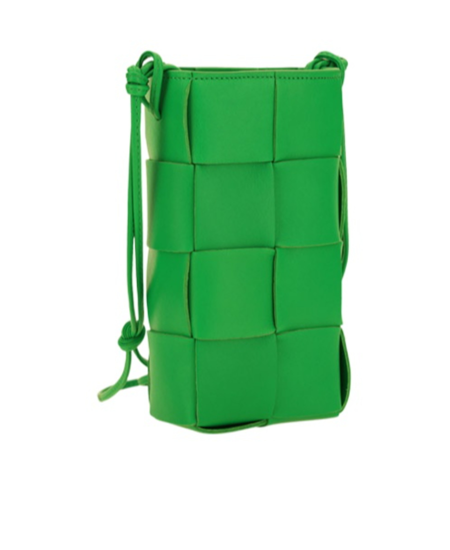 Bottega Veneta Mini Cassette Shoulder Bag In Green