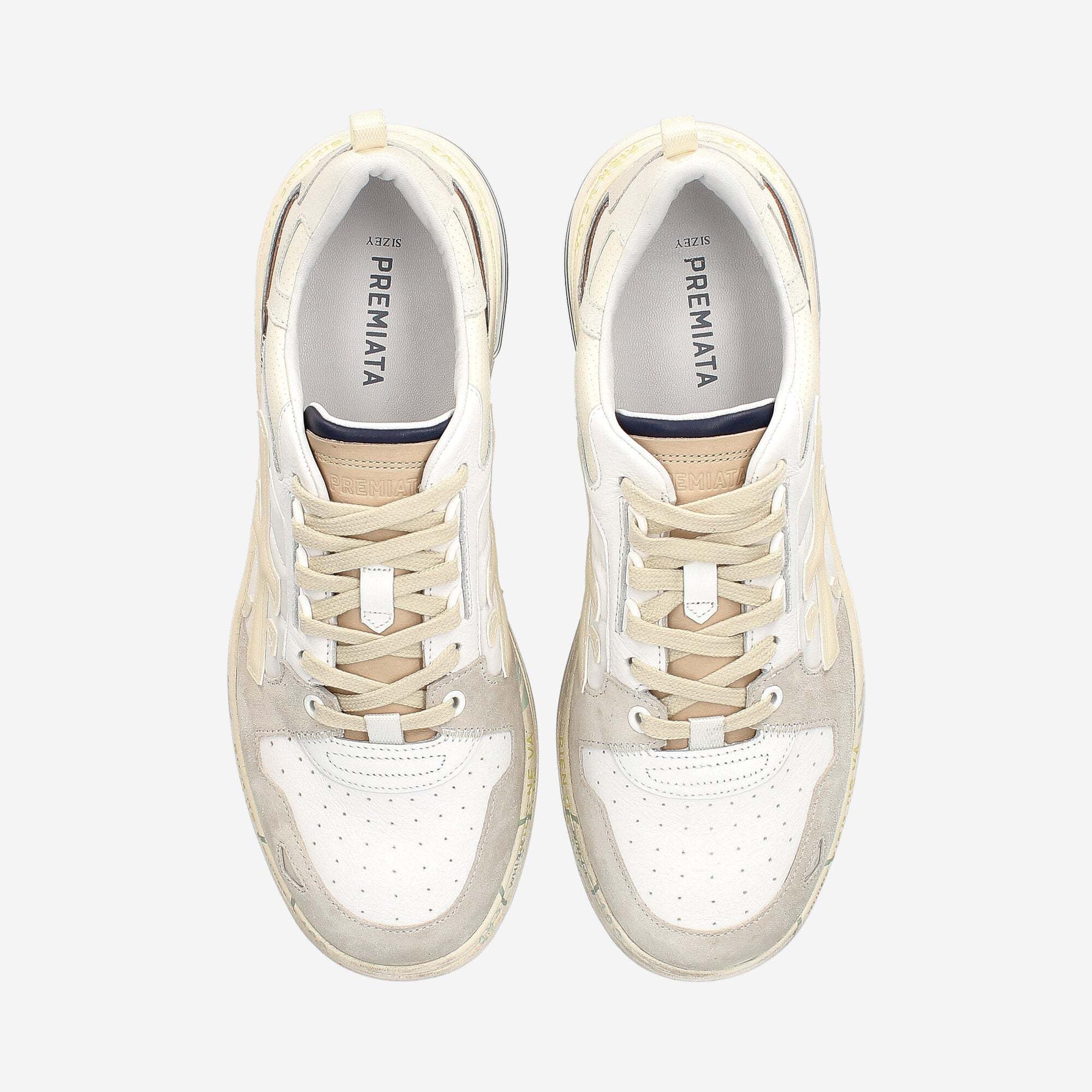 Premiata Round Head Low-cut Casual Shoes In White