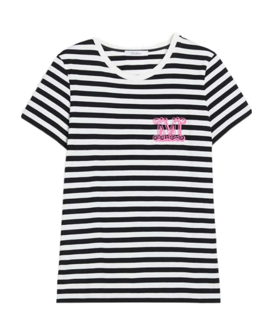 Max Mara Cotton Plain Knitted T-shirt In White