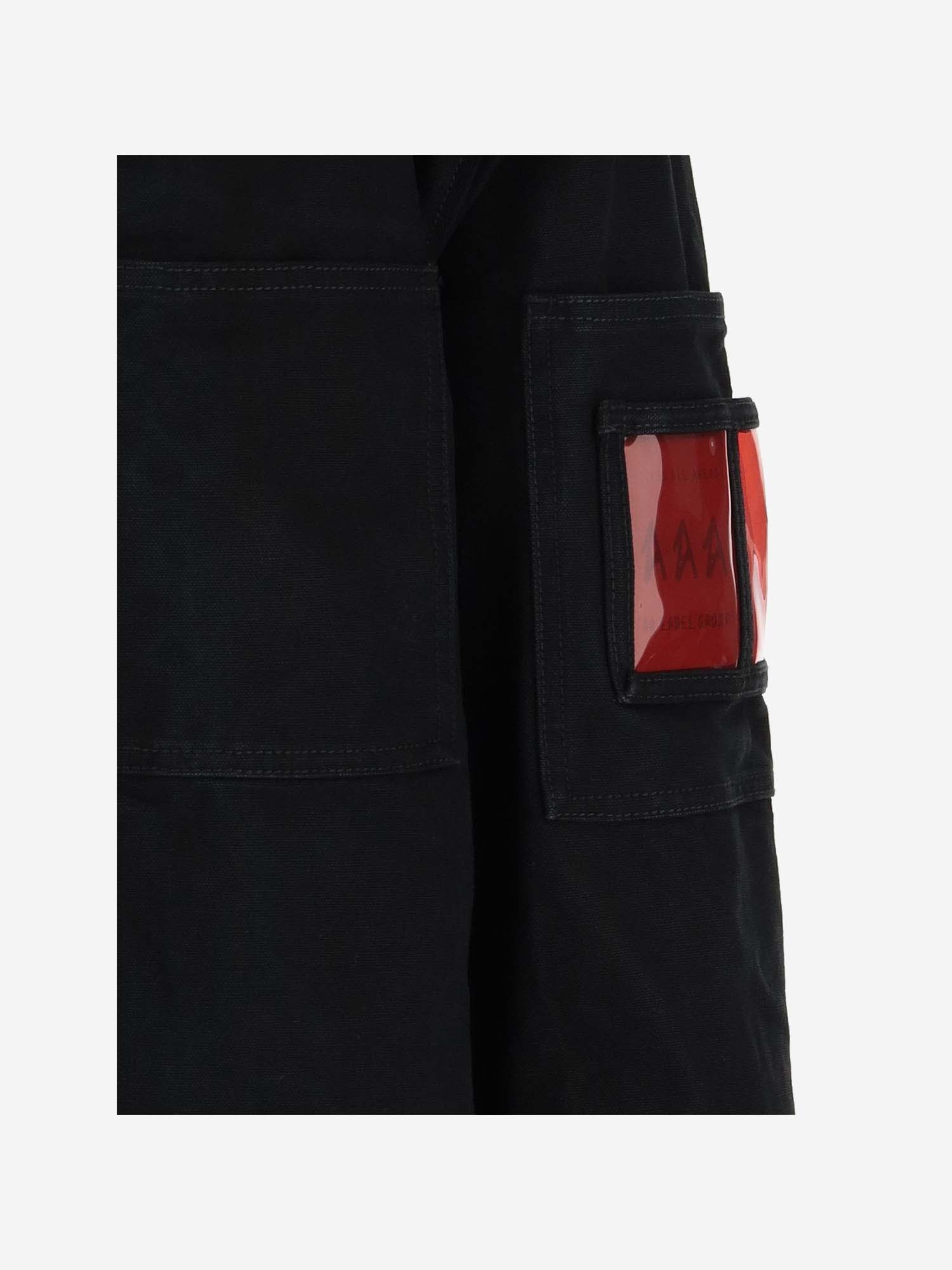 44 Label Group Multipocketed Denim Jacket With Snap Buttons In Black