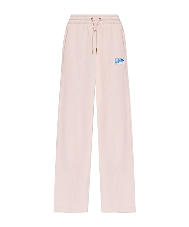 Casablanca Pink Greek Temple Patch Open Hem Lounge Pants In Nude