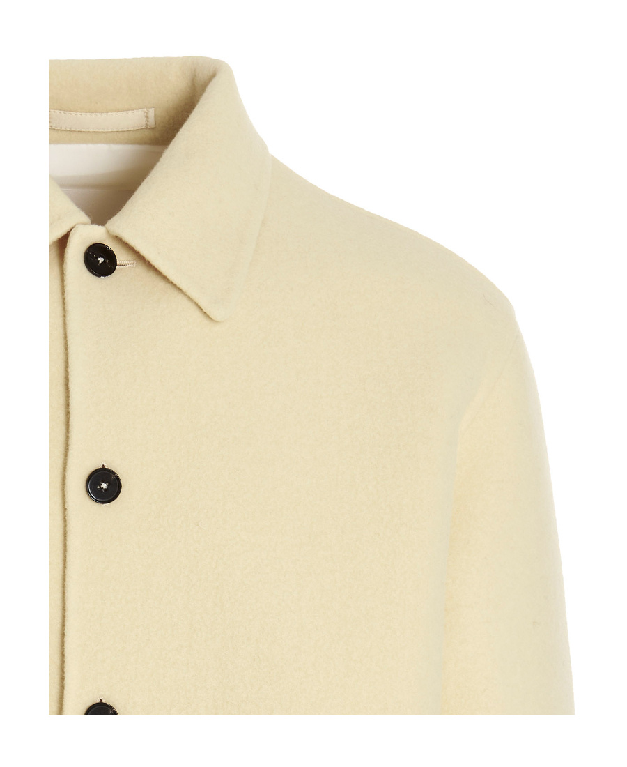 Jil Sander Wool Overshirt In Nude
