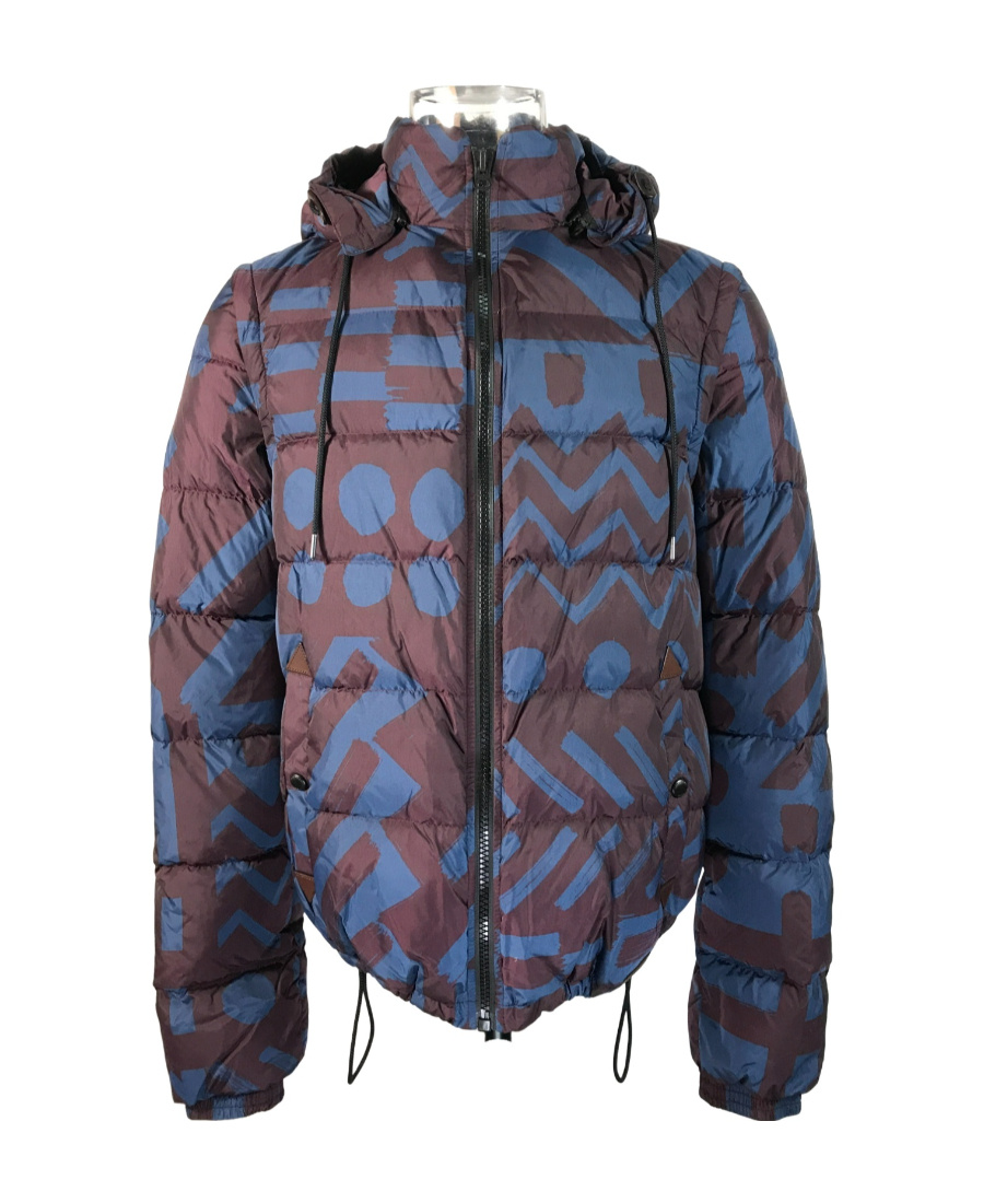 Burberry Hooded Down Jacket In Blue